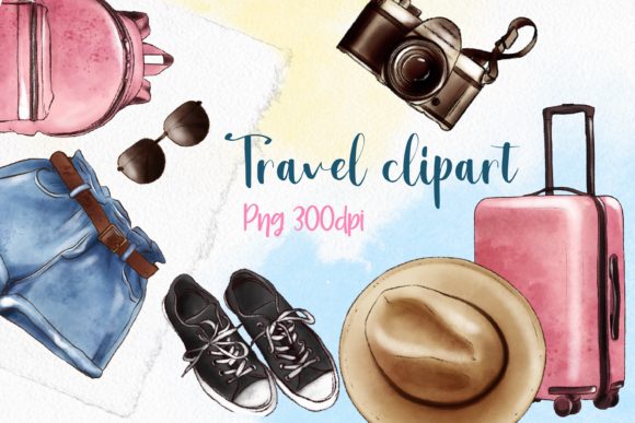 Download Watercolor Travel Clipart, Vacation Art - Premium Resources
