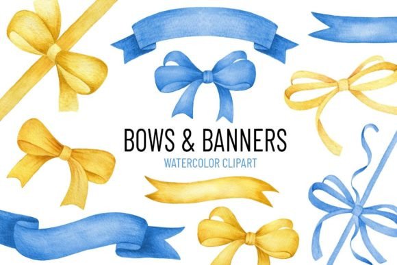 Download Watercolor Bow Banner. Holiday Clipart - Holiday clipart Collection