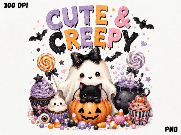 Download Cute and Creepy Halloween PNG, Kawaii Gh - Halloween png Collection