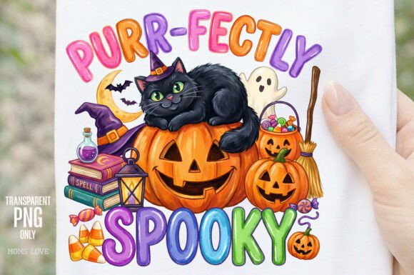 Download Purr-fectly Spooky Halloween PNG - Halloween png Collection